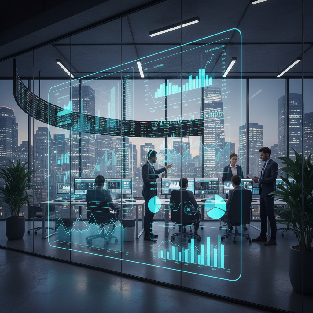 Financial services background with data charts