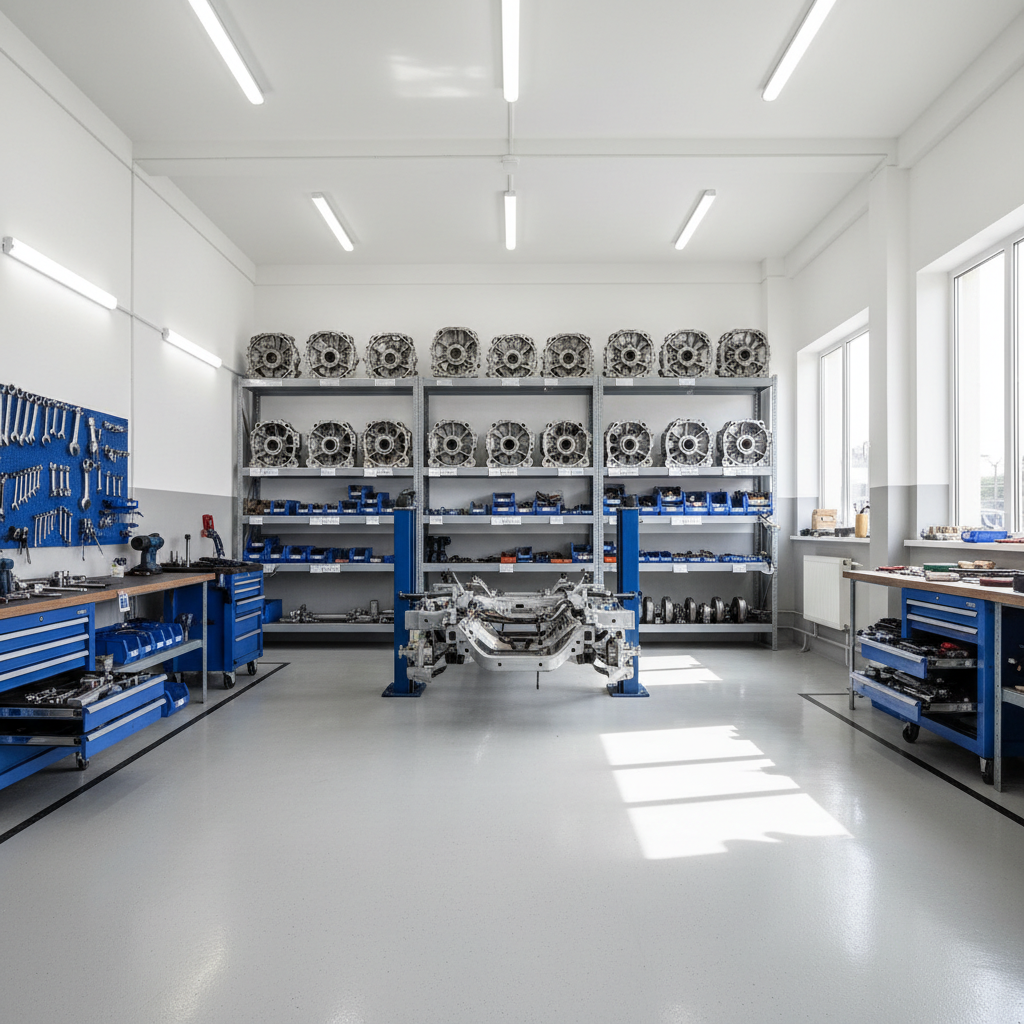 Clean professional auto repair shop interior in Phoenix Arizona with organized tools