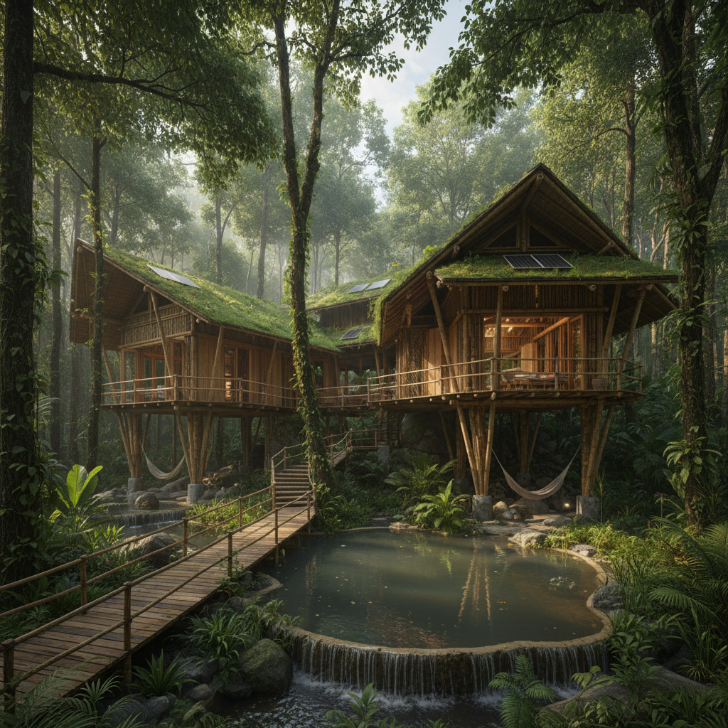 Remote Eco-Lodge in Forest