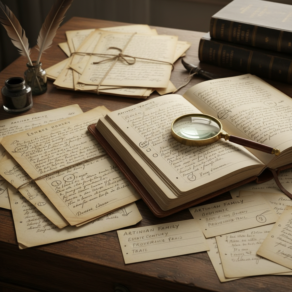 Archiv mit historischen Dokumenten zur Provenienzforschung