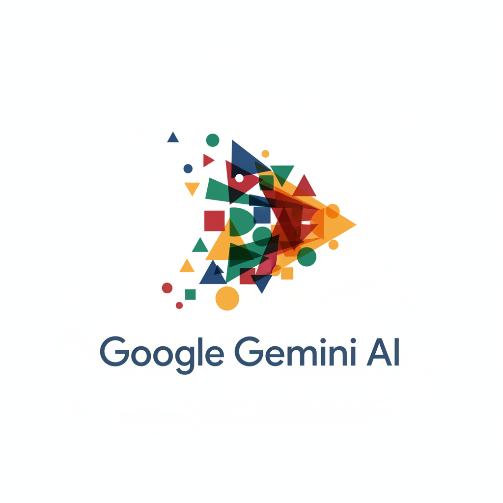 Google Gemini AI colorful abstract geometric shapes on bright background