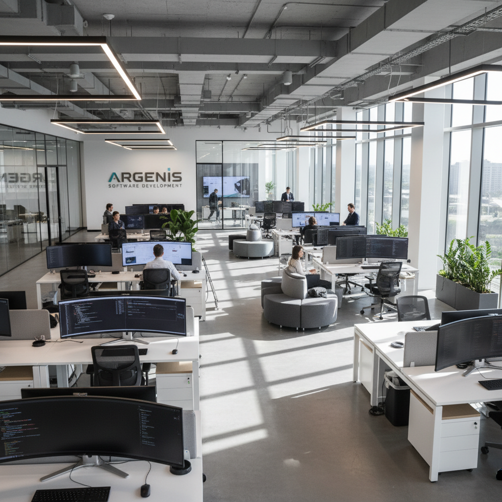 Modern technology office environment representing Argenis Software Development headquarters