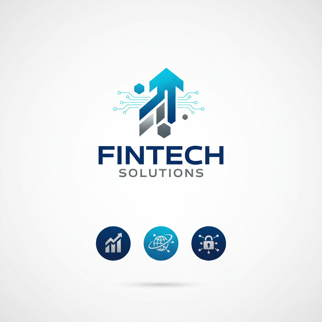 Fintech startup brand identity with clean financial dashboard UI and investor presentation materials