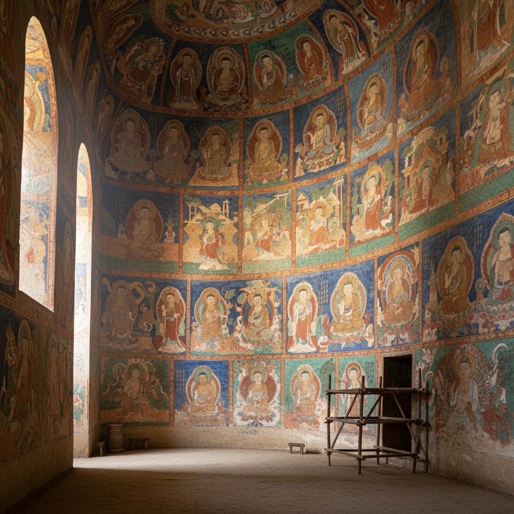 Mogao Caves Buddhist murals at Dunhuang China
