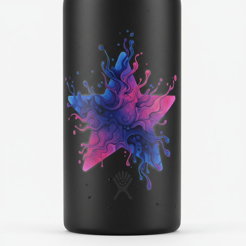 Star sticker bleeding off hydroflask