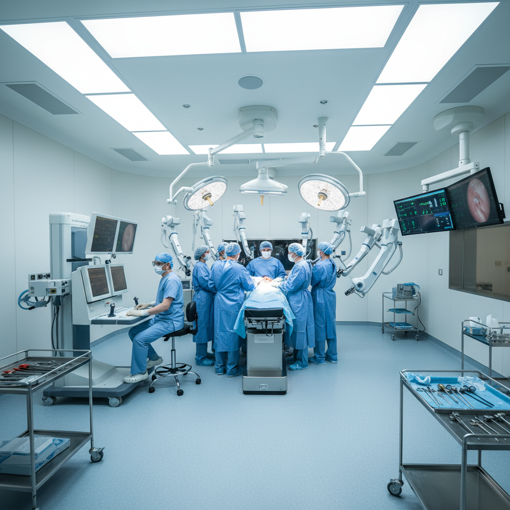 Modern surgical suite with advanced minimally invasive equipment