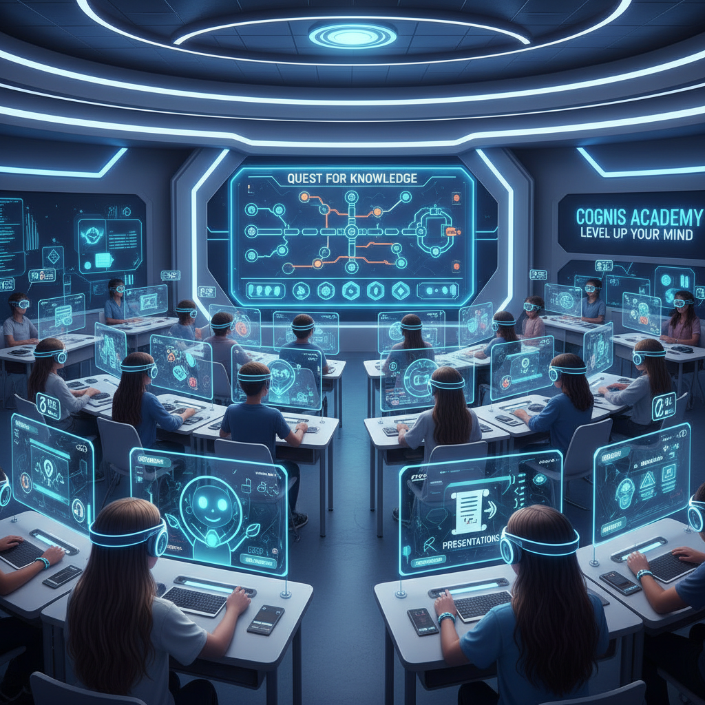 AI game-based learning with quizzes and presentations