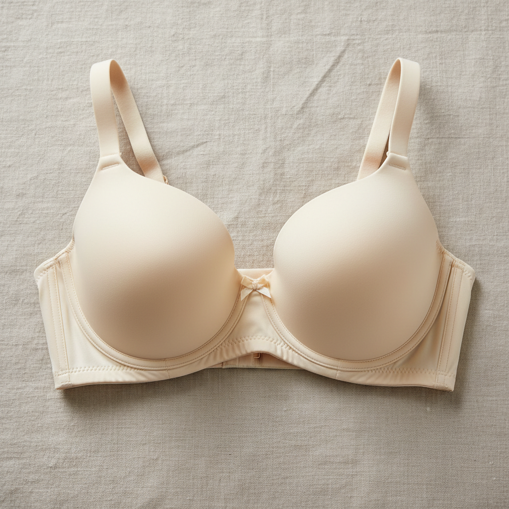 Halo underwire maternity bra in warm cream showing structured cups