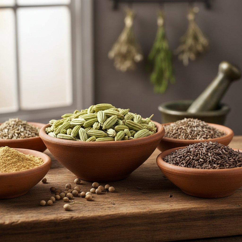 Green cardamom pods and seeds in wooden bowl, queen of spices cardamom for export