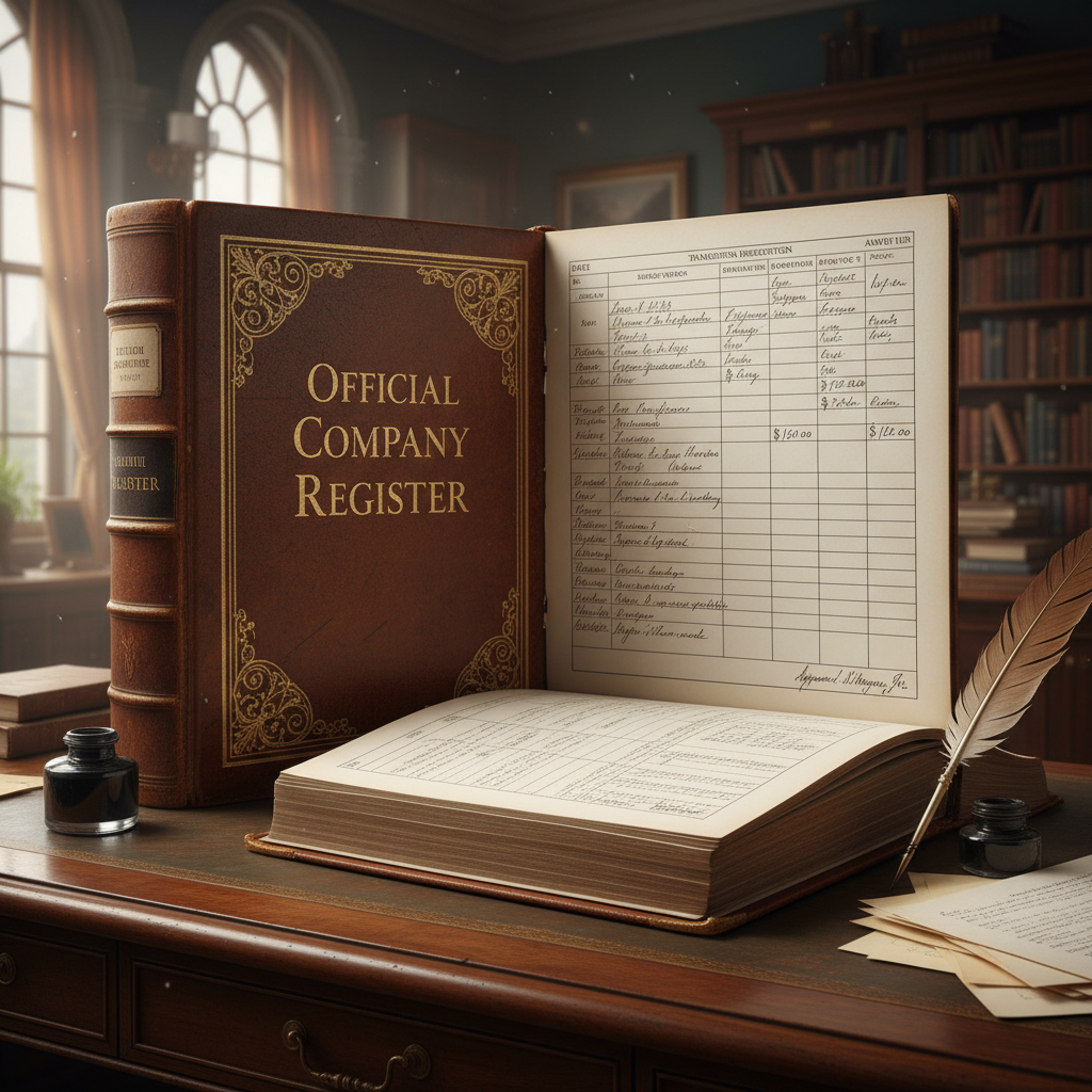 Large office register book for record keeping