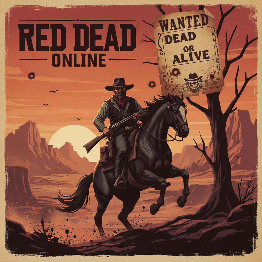 Red Dead Online wanted dead or alive outlaw artwork