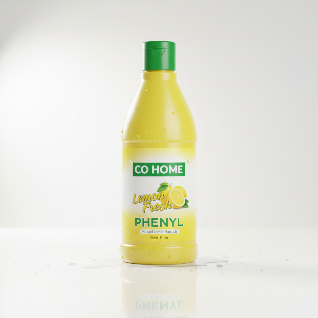 Yellow cleaning powder container on bright background