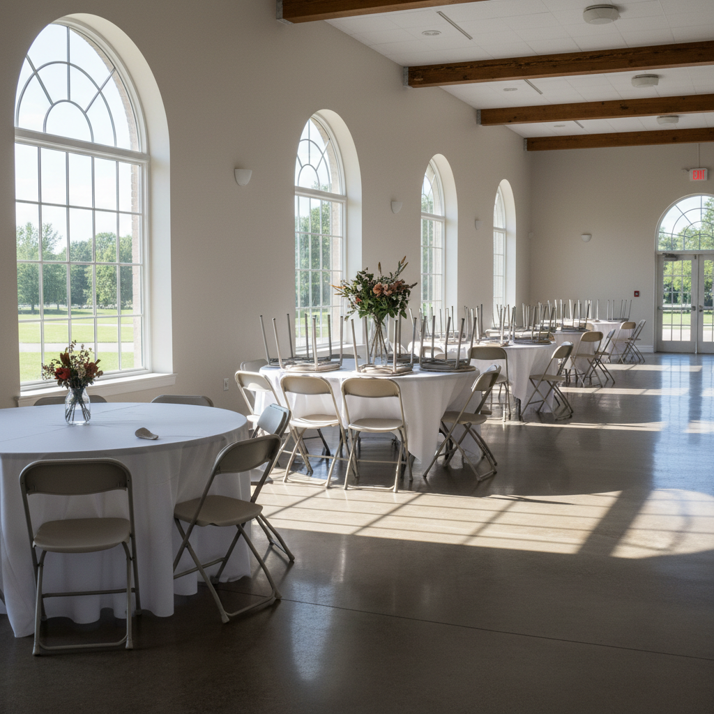 Clean and tidy event space after basic post-event cleanup