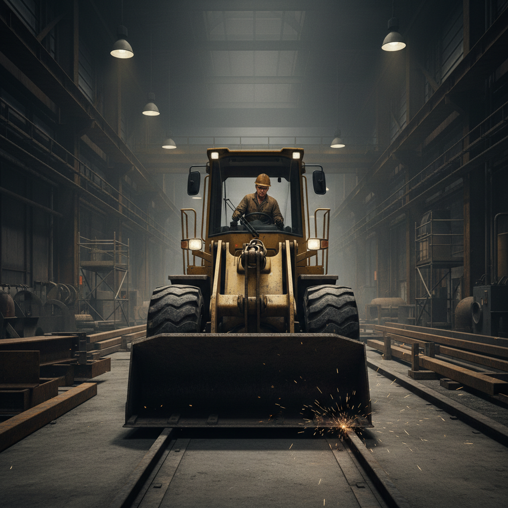 Professional industrial service truck for municipal drainage maintenance dark industrial yard setting