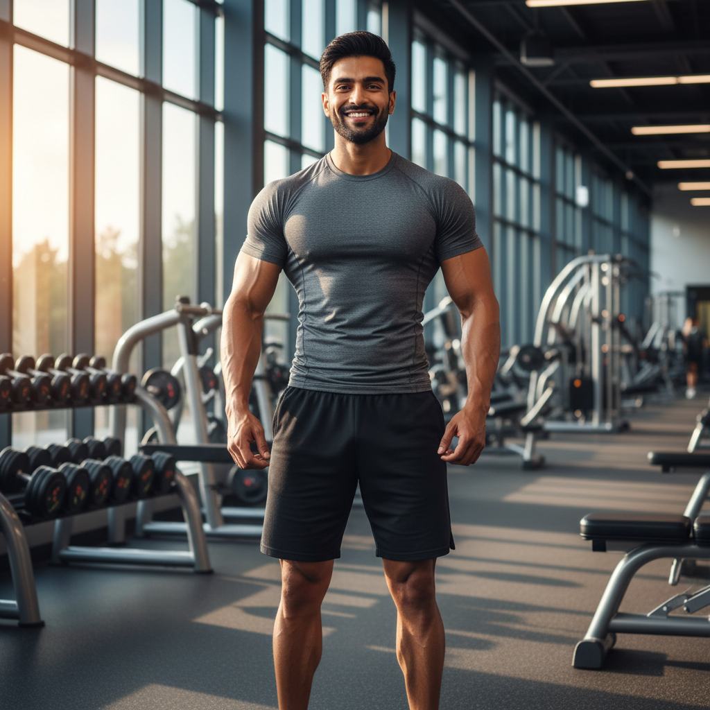 Fit Punjabi man in gym attire, Chandigarh fitness coach testimonial