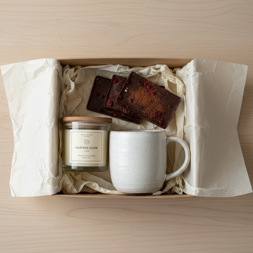 Gift set of three small fynbos-scented soy candles in kraft gift box