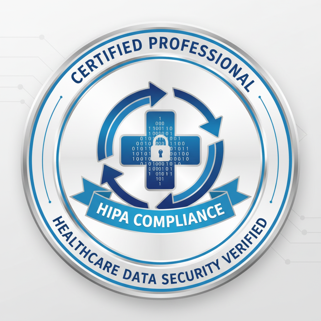 HIPAA Compliant certification badge showing compliance verification seal