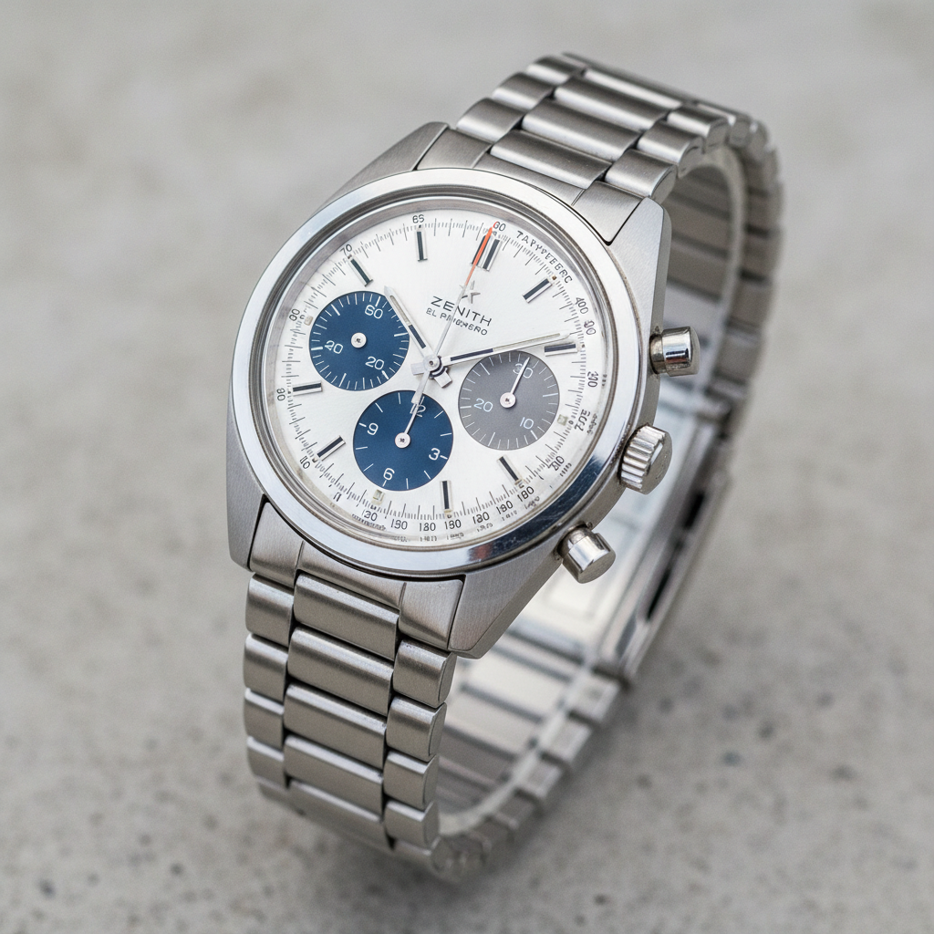 Zenith El Primero A386 from 1971 with tri-color dial and original bracelet