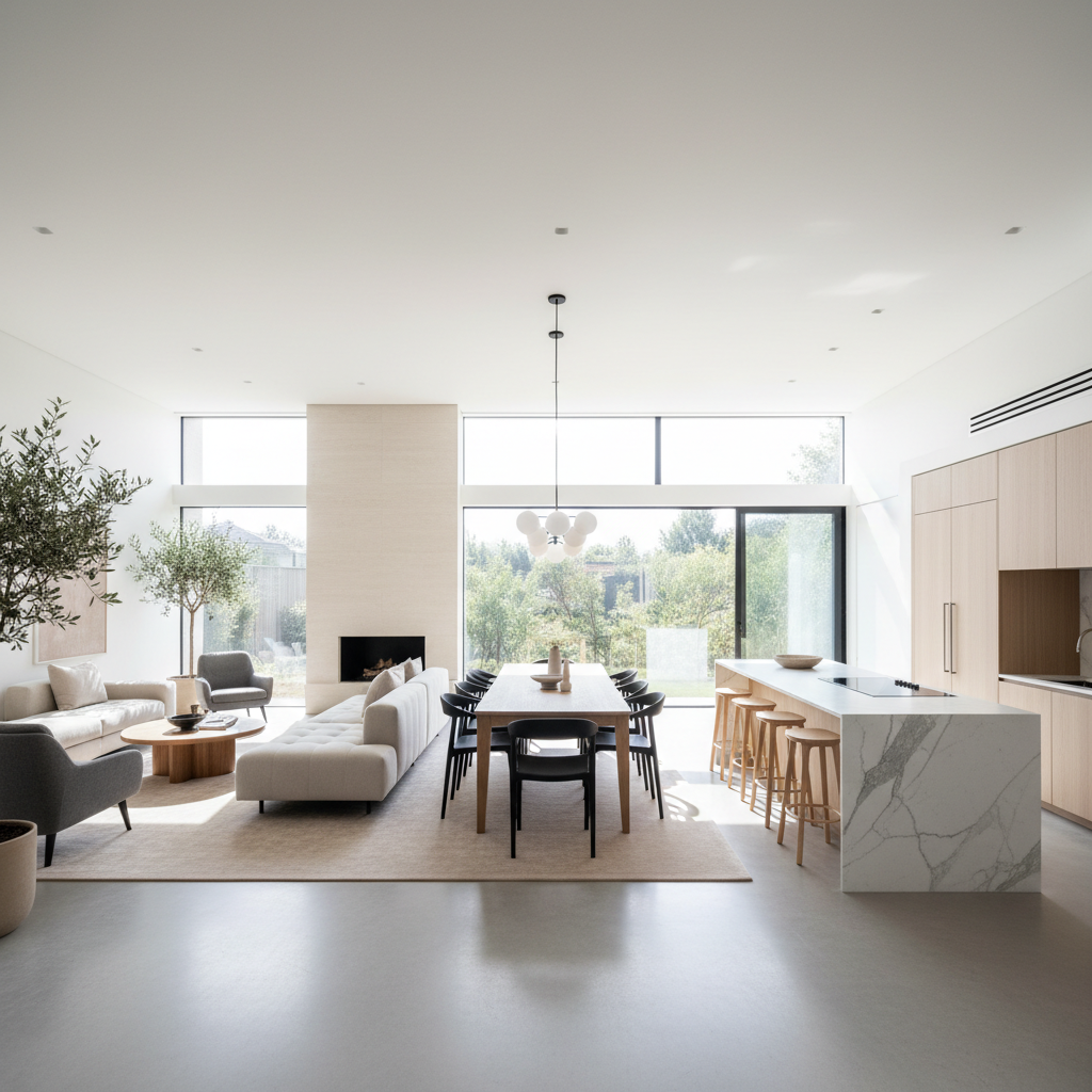 Residential renovation with updated kitchen and open floor plan