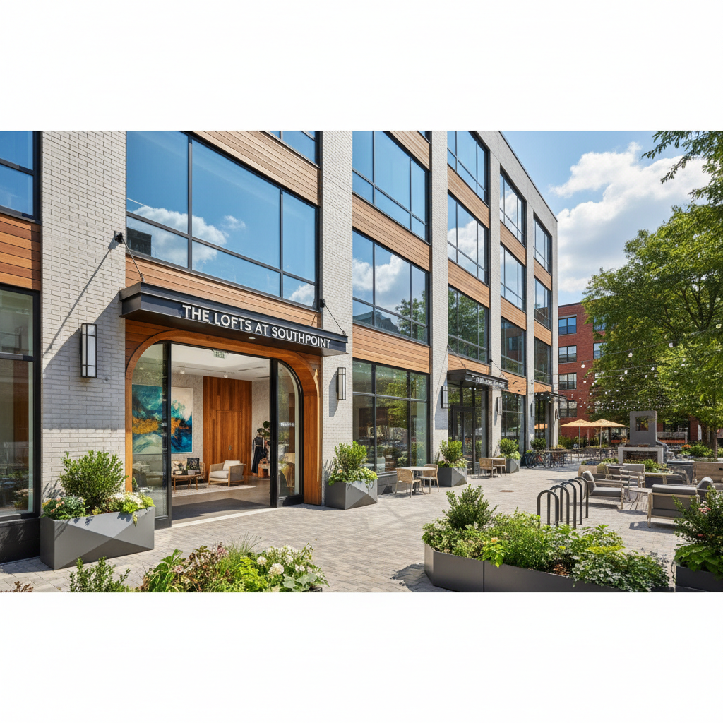 South Boston mixed-use property after comprehensive building improvement with new exterior and updated common areas