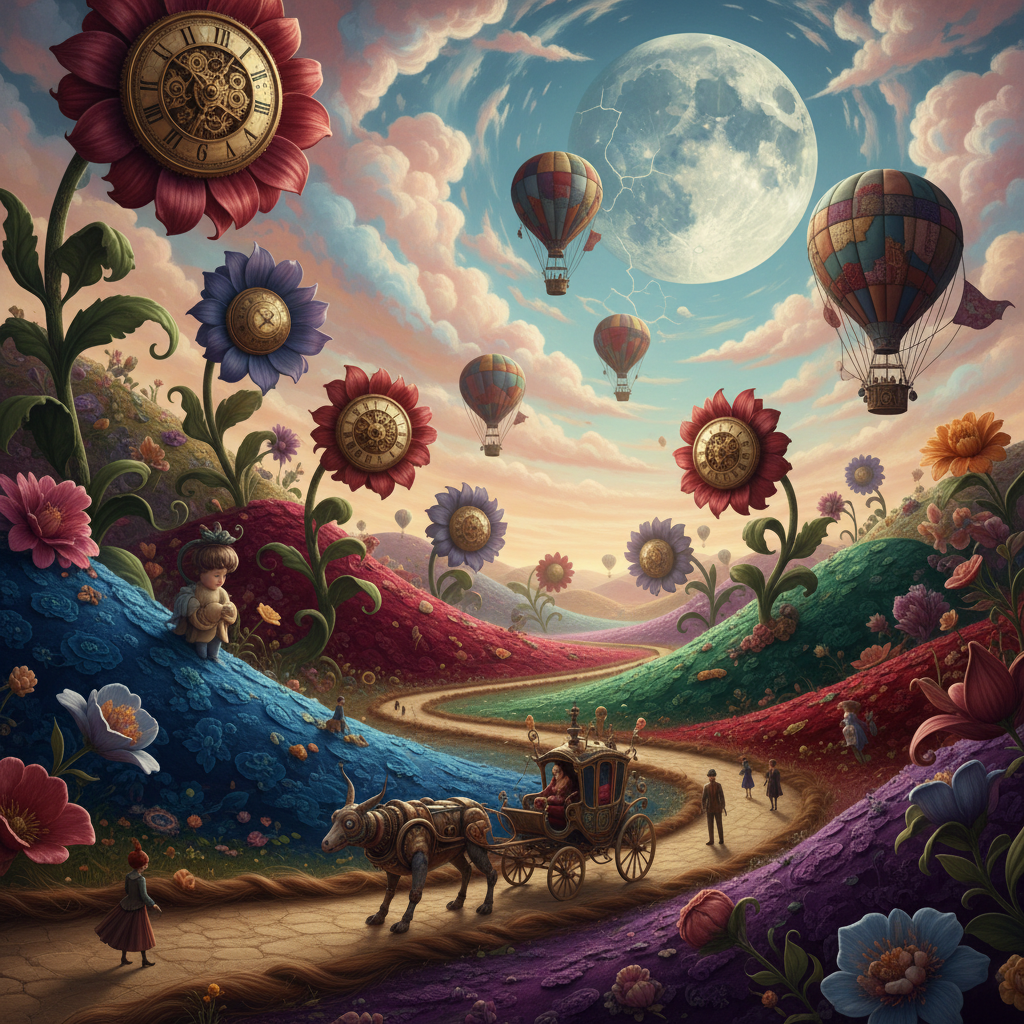 Vibrant surreal landscape for Poor Things film