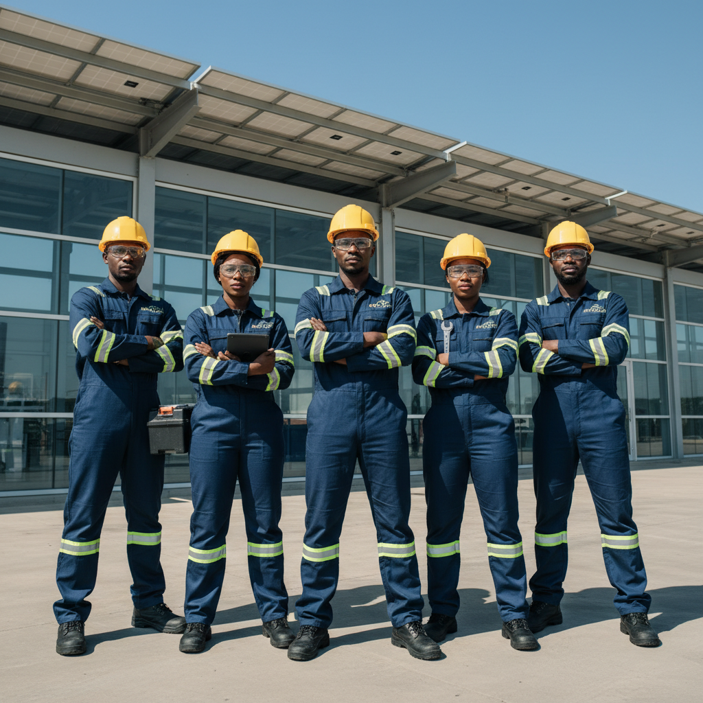 Équipe de techniciens africains professionnels Ello Entretien prêts à intervenir à Abidjan