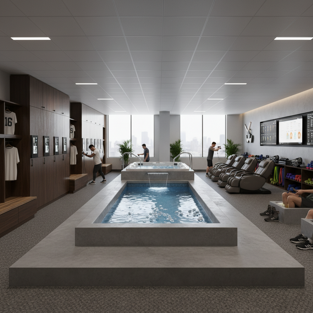 Clean and modern locker room and recovery facilities
