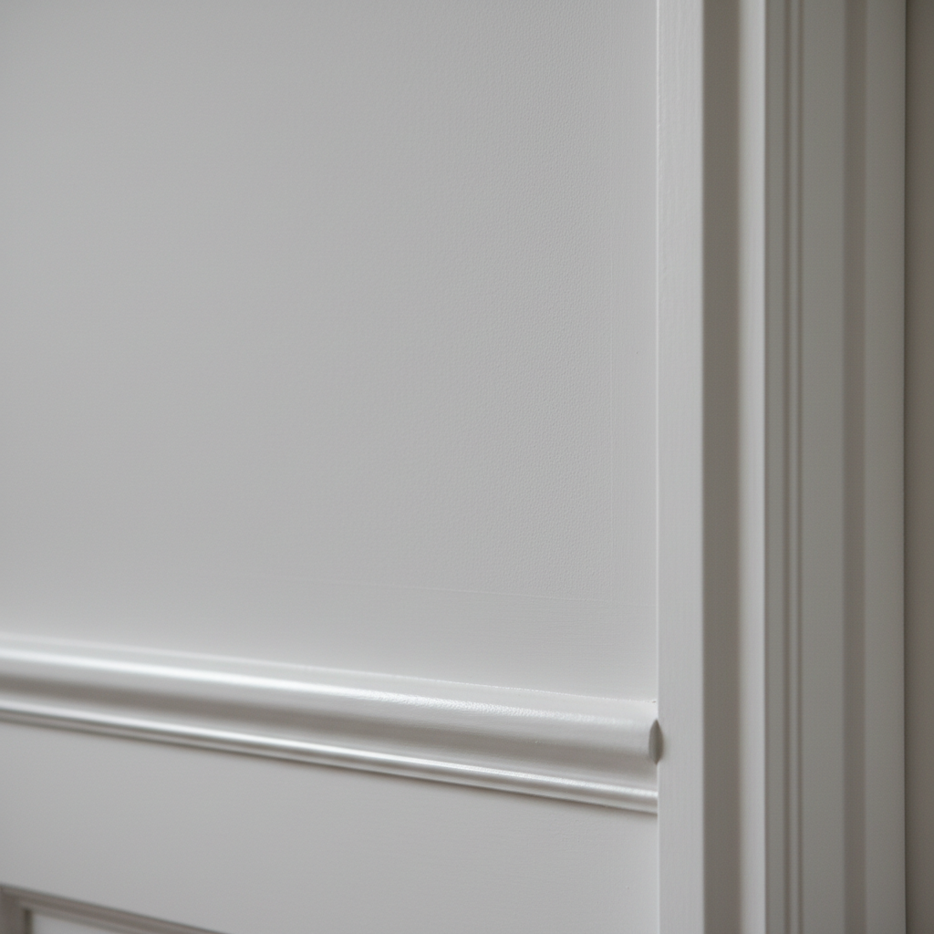 Close-up of smooth plastered wall surface with professional finish