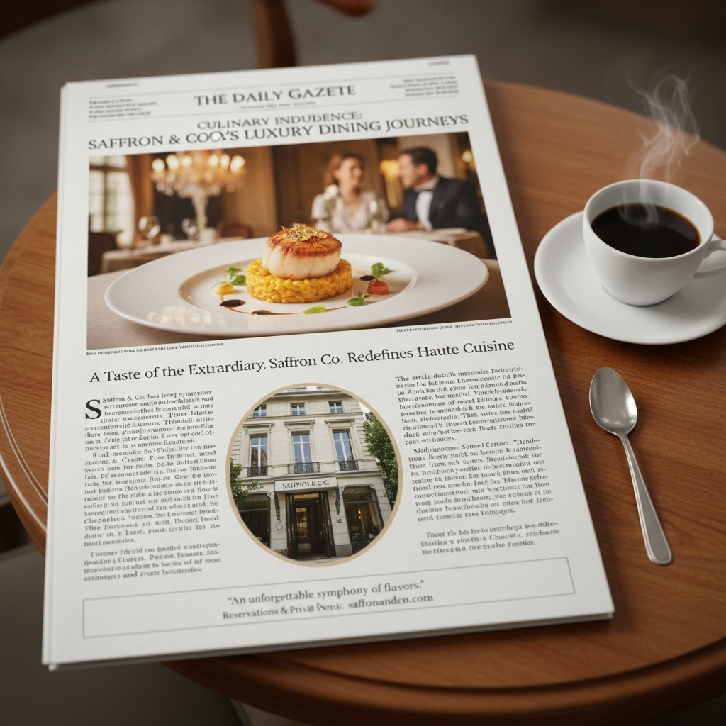 The Times newspaper feature on Saffron & Co. luxury dining experiences