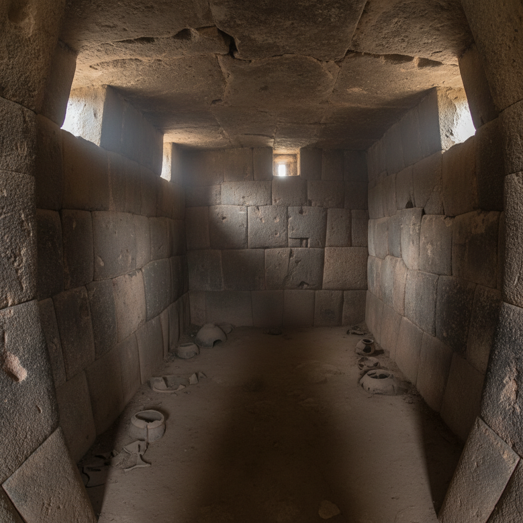 Interior de piedra del Cuarto del Rescate, habitación inca donde Atahualpa estuvo prisionero en Cajamarca