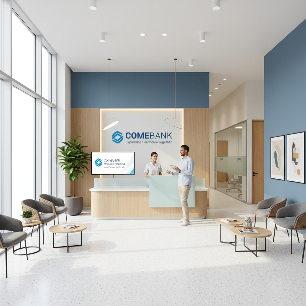 Medical clinic reception area showing successful healthcare practice expansion with IBC Bank medical financing