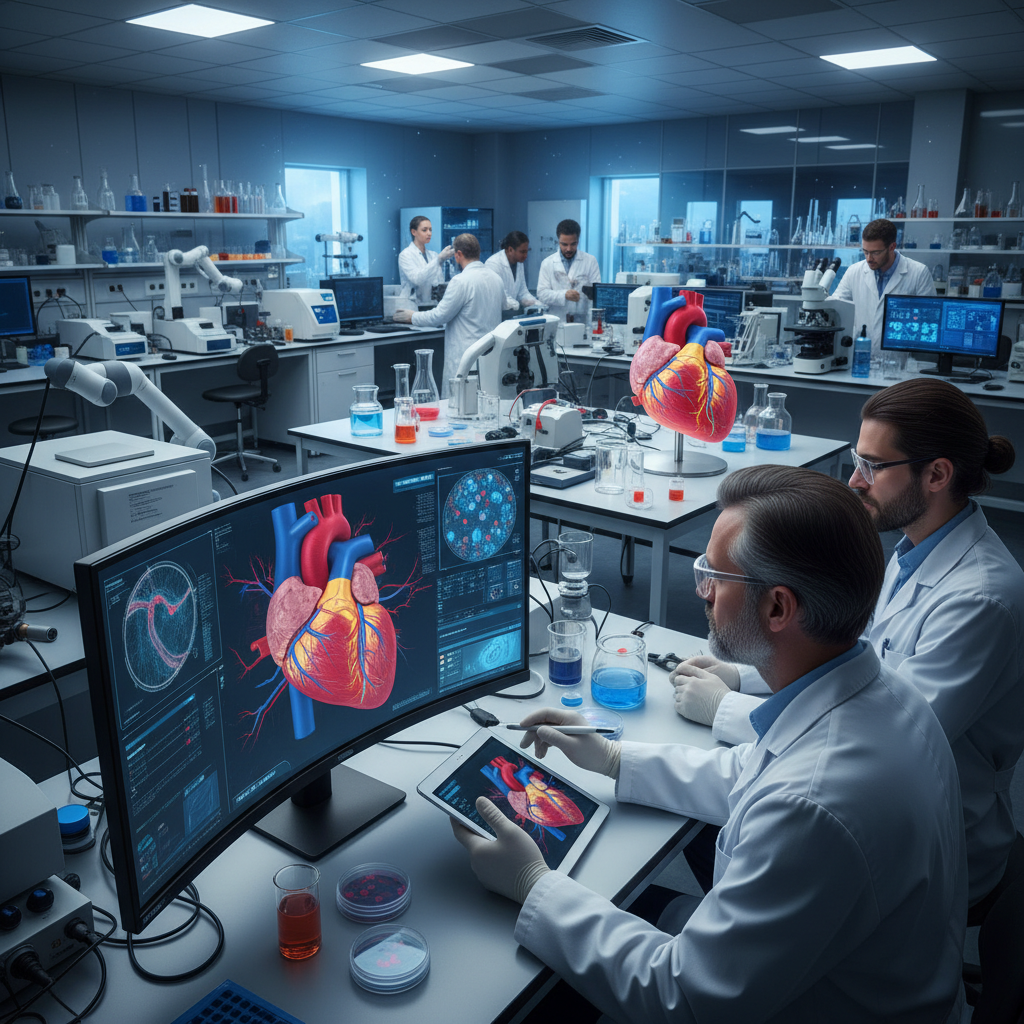 Cardiovascular heart disease research with medical imaging and laboratory