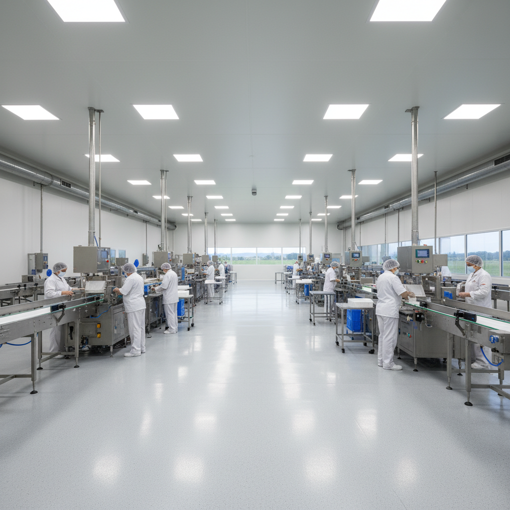 Food and beverage processing facility floor and walls requiring hygienic chemical-resistant protective coating
