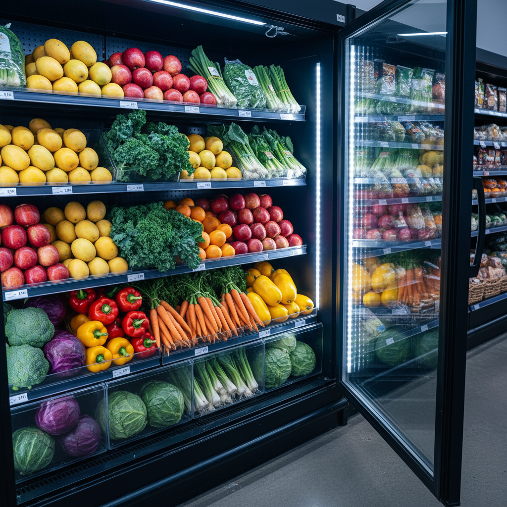 Fresh produce in a cooler