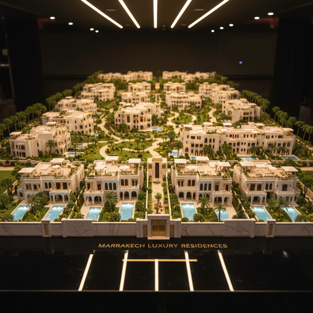 Luxury modern residential building exterior, architectural design, professional real estate