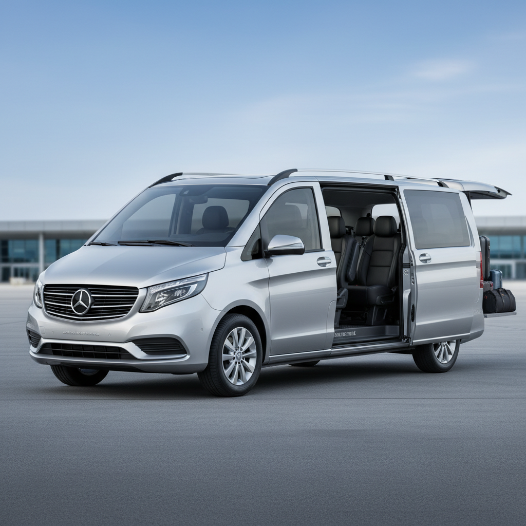 Mercedes Sprinter exterior — luxury black car service