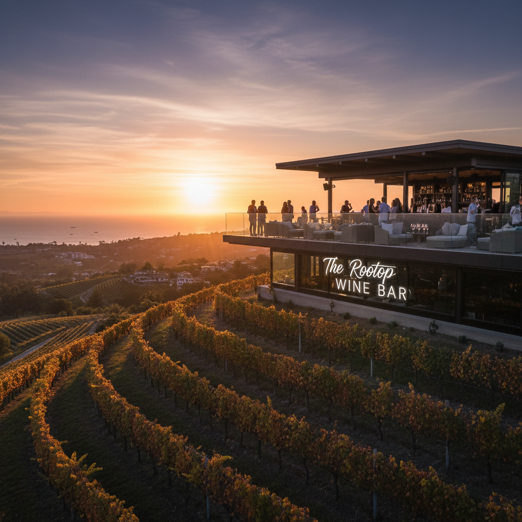 Vineyard landscape representing The Rooftop Wine Bar company