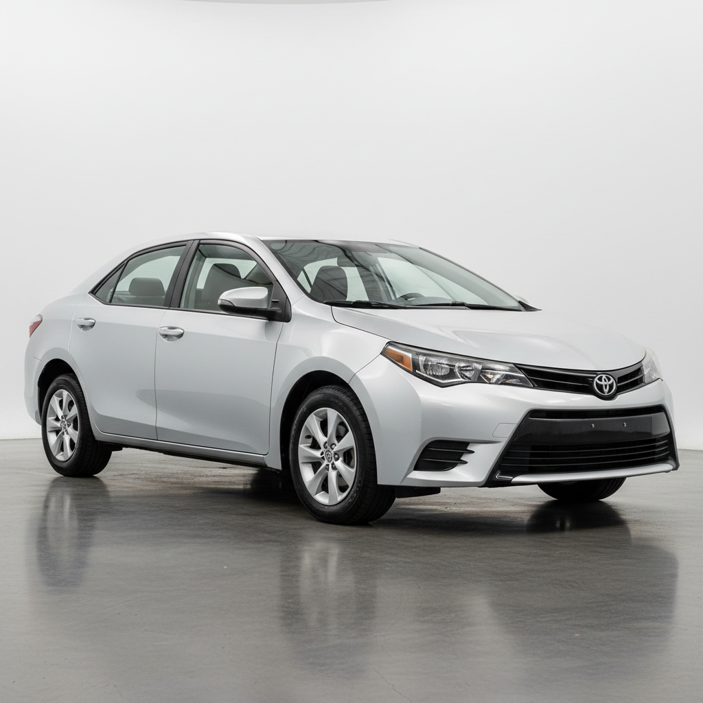 Silver Toyota Axio sedan exterior, bright daylight, open airy environment