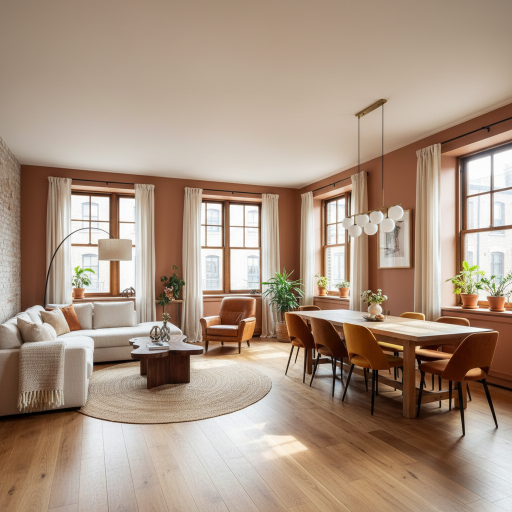 Renovation project — transformed older apartment with warm tones