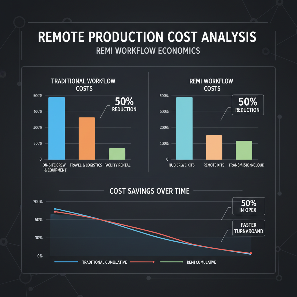 Remote production cost analysis chart showing REMI workflow economics