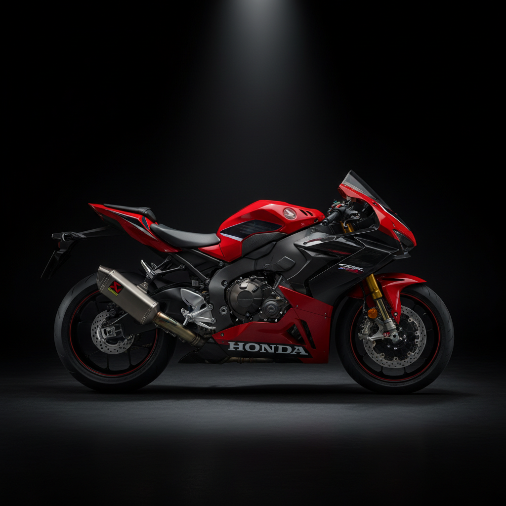Honda CBR1000RR-R Fireblade SP superbike, extreme performance motorcycle, dramatic studio lighting