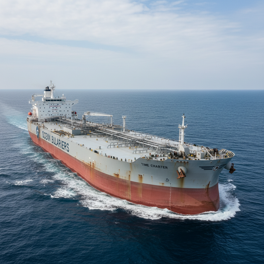 CS Caspian very large crude carrier at sea, massive vessel, industrial maritime scene