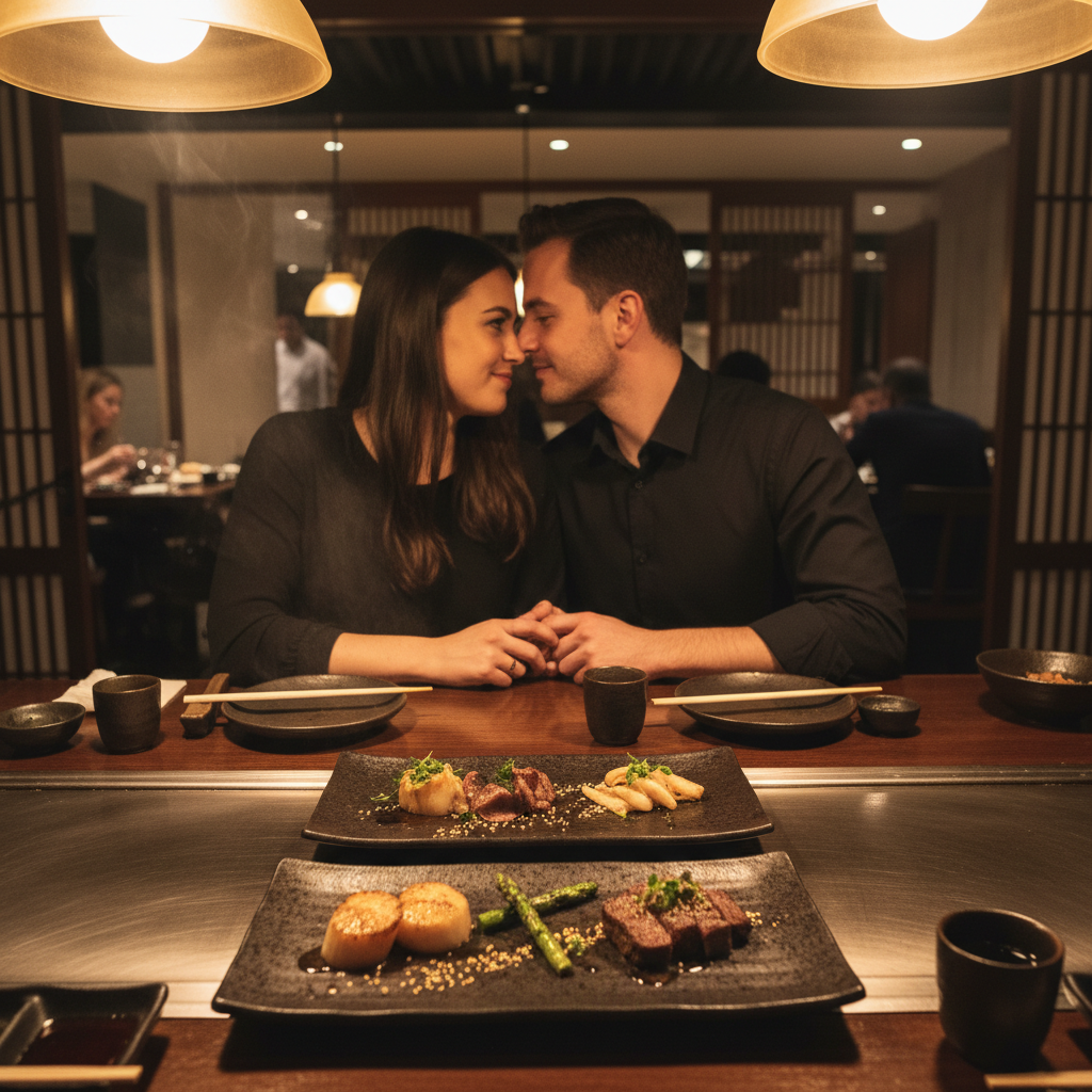 Guest photo of couple dining at the teppan counter