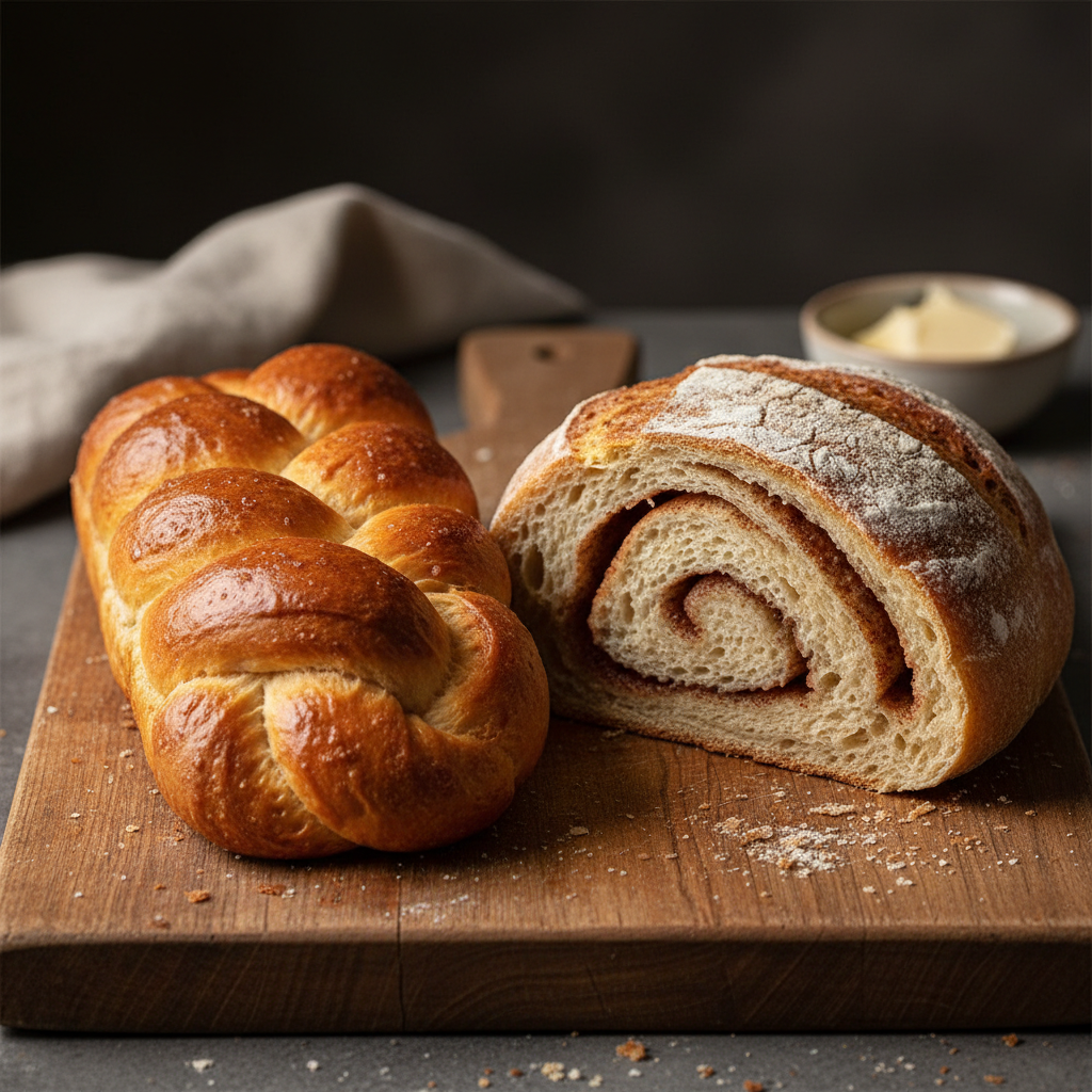 Sweet sourdough loaf with cinnamon swirl and plump raisins