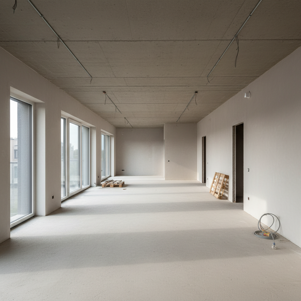 Empty unfurnished apartment with bare walls and dated finishes before renovation
