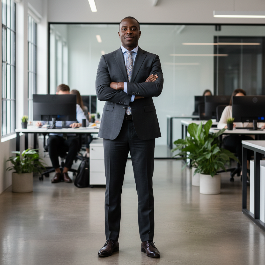 Marcus Webb, a Black man in professional business attire