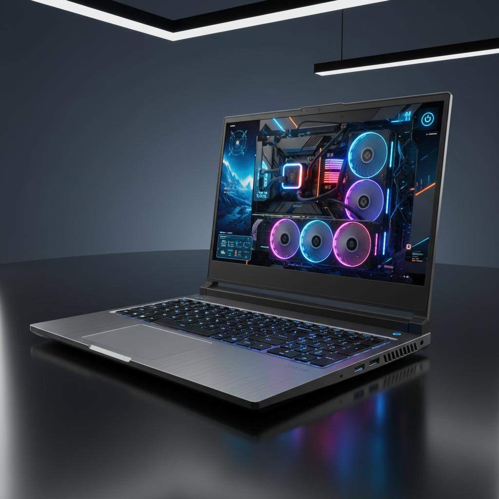 Modern gaming laptop showcasing powerful hardware and sleek design