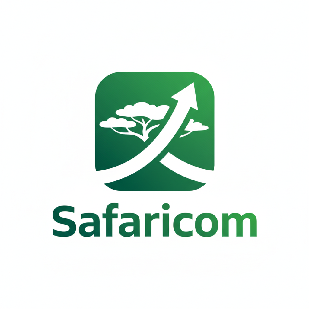 Safaricom telecommunications company logo in green and white colors