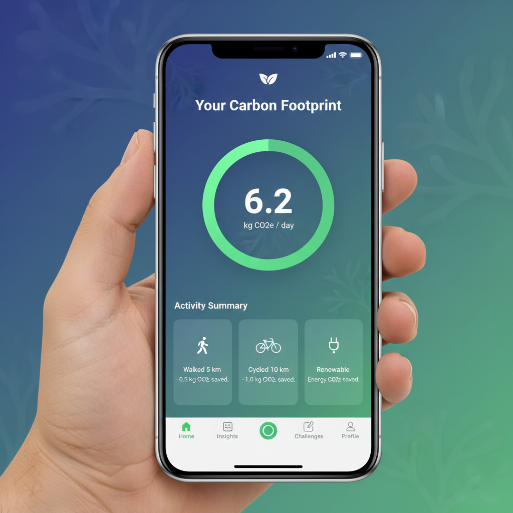 Screenshot of EcoTrack Mobile — A cross-platform mobile app for tracking personal carbon foo
