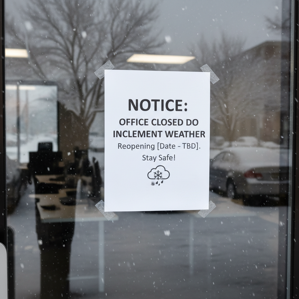 Office closed during inclement weather notice